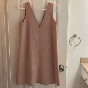 Zara Blush Pink Faux Suede mini dress Size Medium